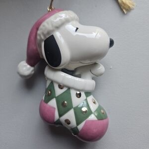 NEW In Box Lenox Classics UFS Snoopy Christmas Ornament